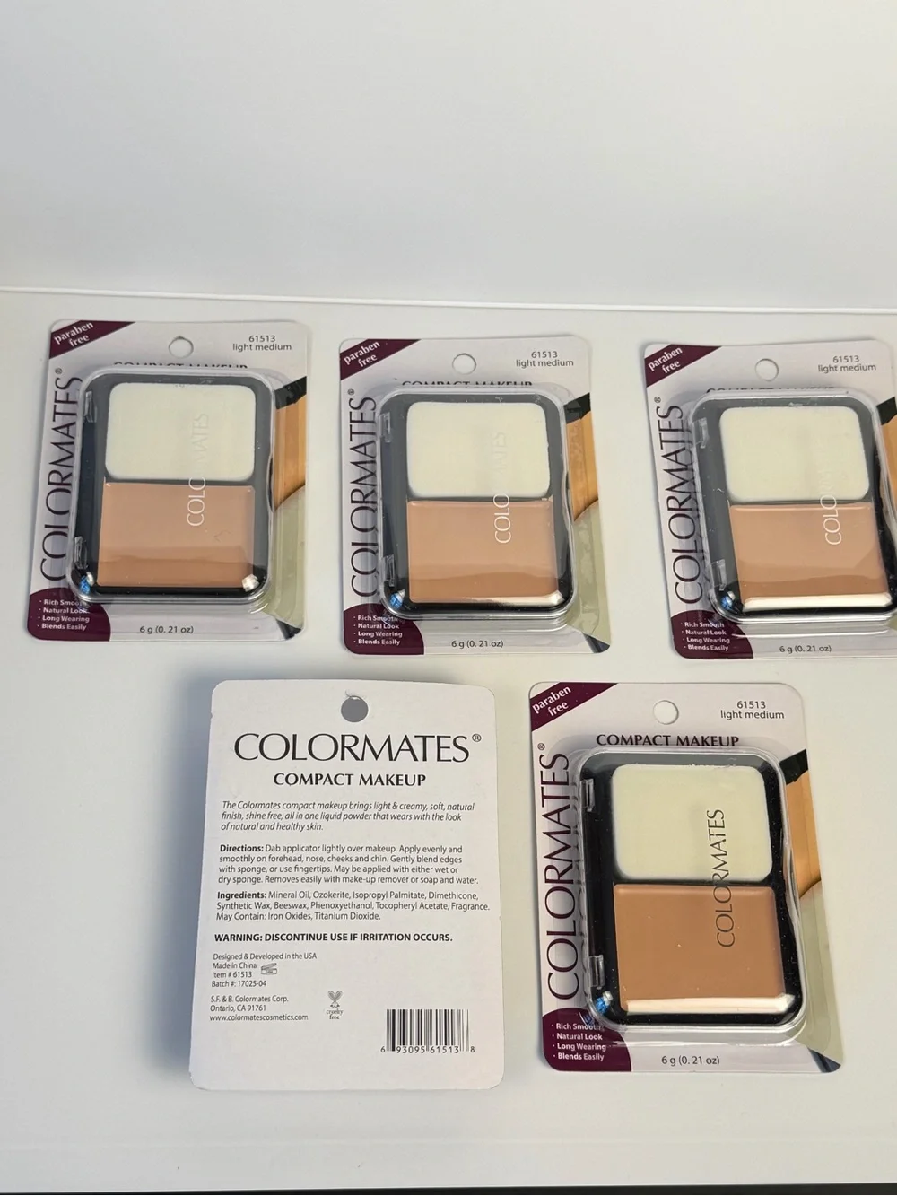 ColorMates Compact Makeup Light Medium 61513 Lot of 5 NEW Discontinued